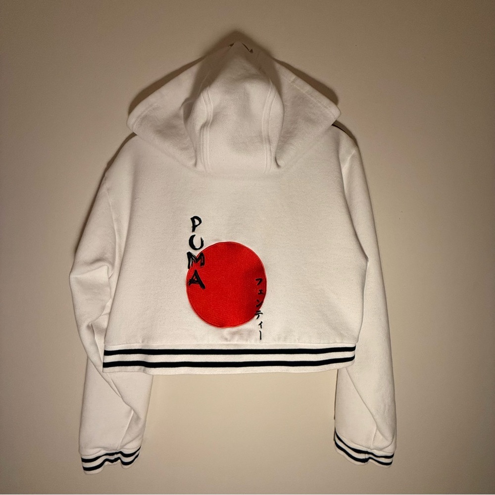 Puma by Rihanna Rising Sun Lacing Hoodie Crop Sweatshirt